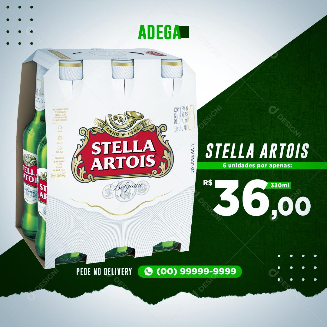 Adega Stella Artois Caixa Social Media PSD Editável