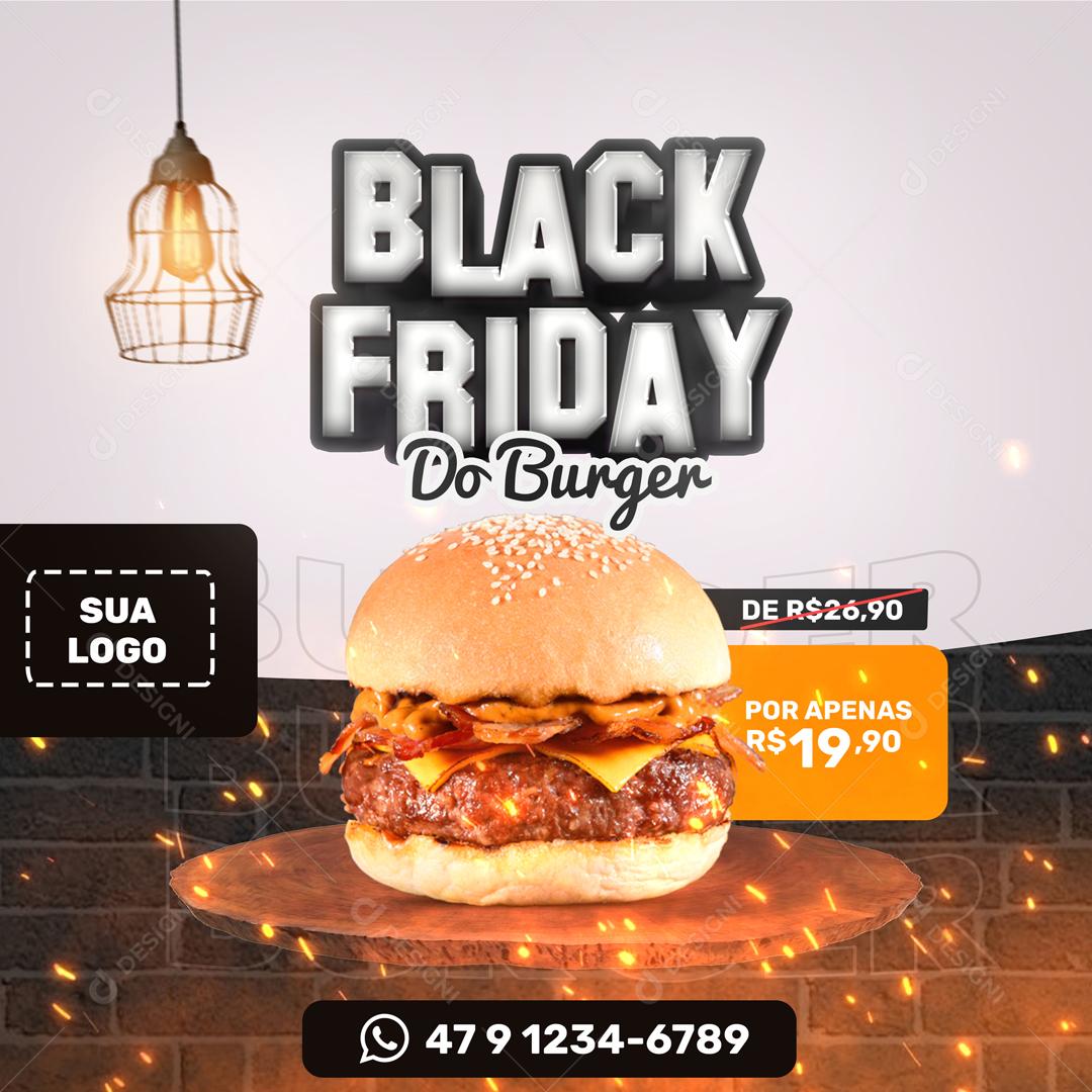 Back Friday Do Burger Social Media PSD Editável