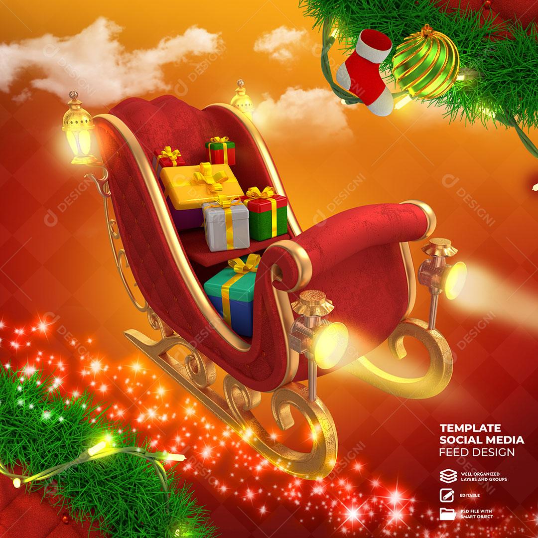 Feliz Natal Social Media 25 De Dezembro Nascimento Jesus  PSD Editável