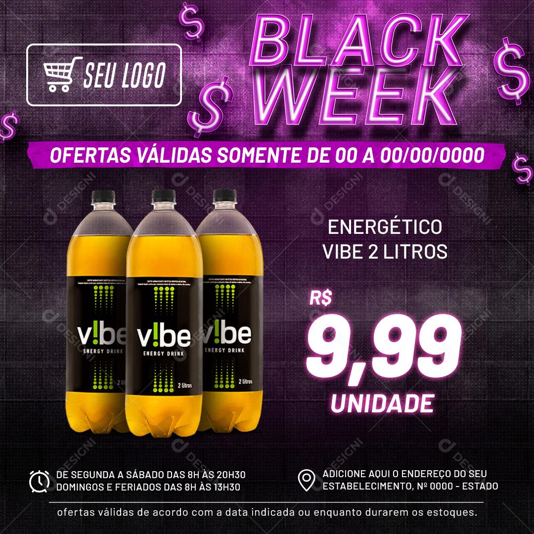 Black Week Produtos Energético Social Media PSD Editável