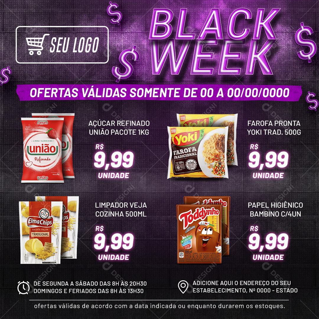 Encarte Black Week Produtos Social Media PSD Editável