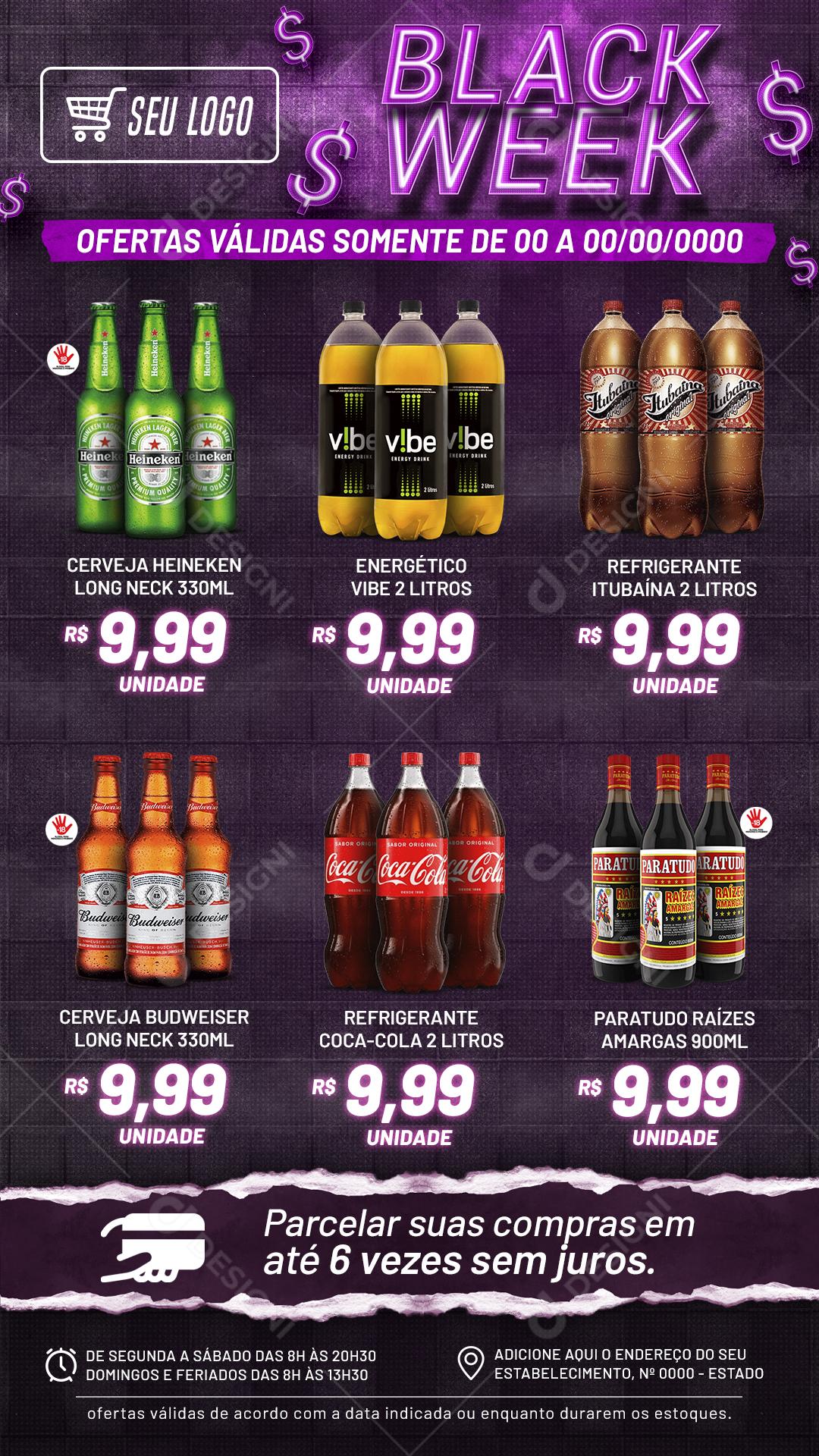 Encarte Black Week Produtos Social Media PSD Editável