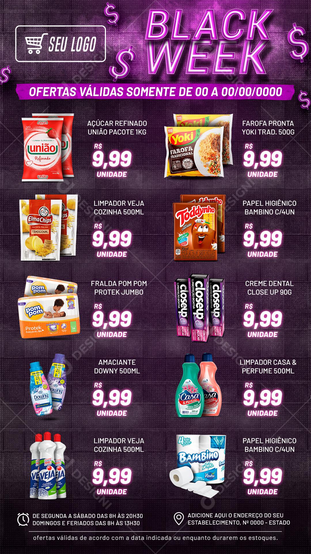 Encarte Black Week Produtos Social Media PSD Editável