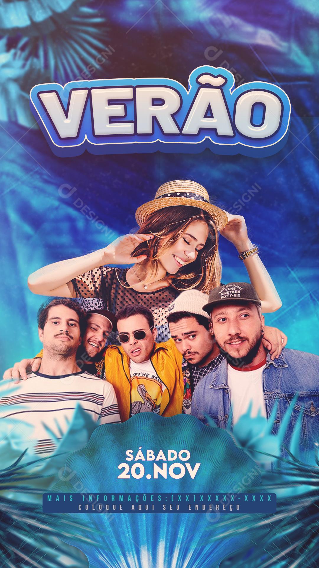 Flyer Story Evento Show Verão Artistas Cantores Social Media PSD Editável