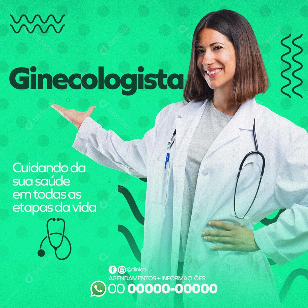 Post Feed Clínica Ginecologista Saúde Vida PSD Editável