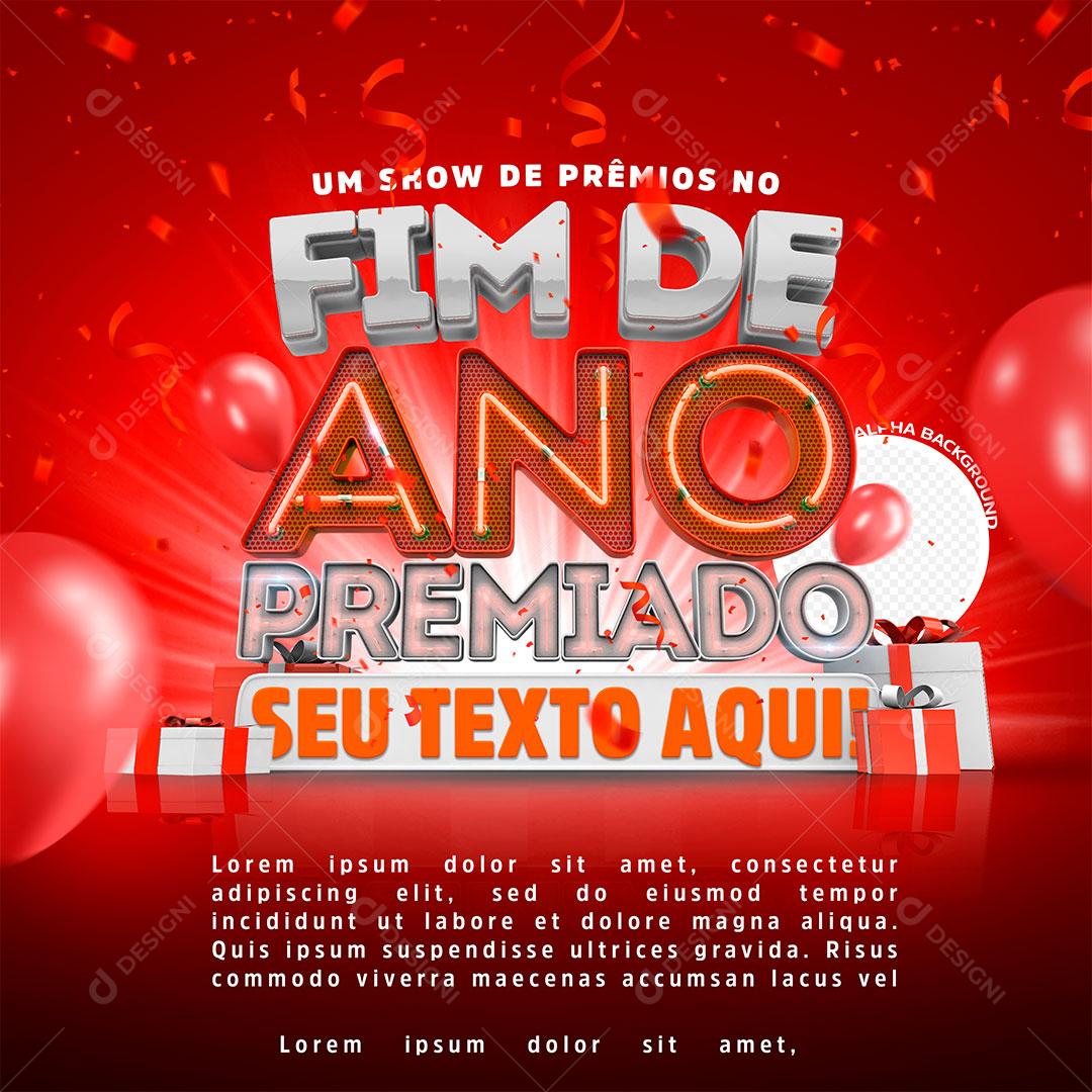 Social Media Sorteio Lojas Fim de Ano Premiado PSD Editável