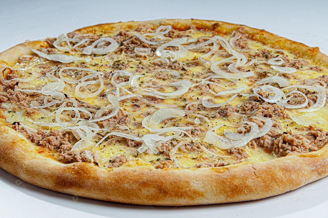 Foto Comida Pizza Carne Seca Fundo Branco Imagem JPG