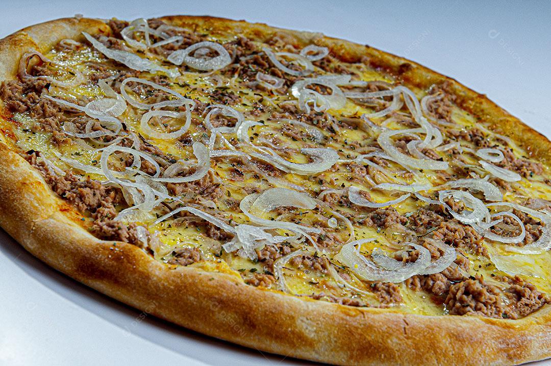 Foto Comida Pizza Carne Seca Fundo Branco Imagem JPG