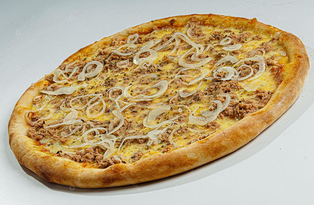 Foto Comida Pizza Carne Seca Fundo Branco Imagem JPG