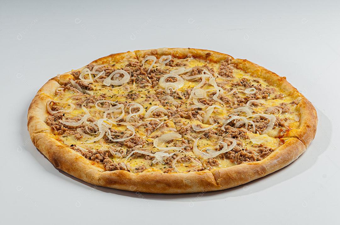 Foto Comida Pizza Carne Seca Fundo Branco Imagem JPG