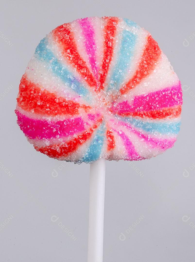 Foto Pirulito Artesanal Colorido Sobre Fundo Branco Imagem JPG