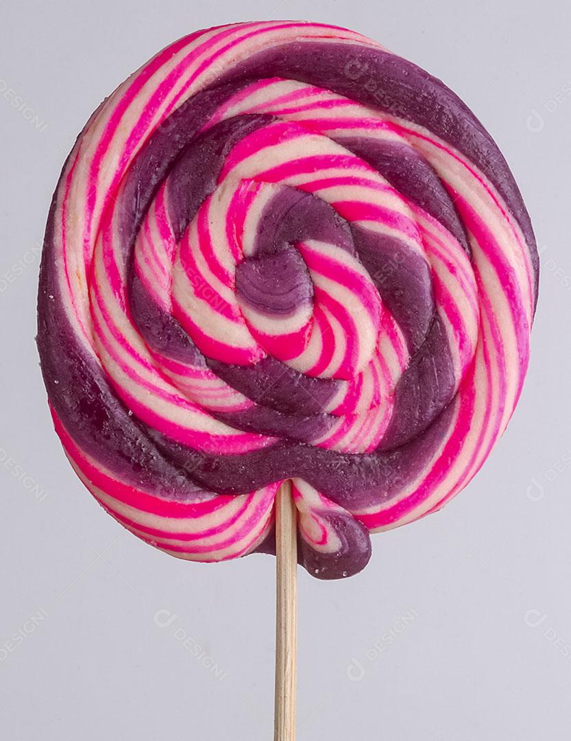 Foto Pirulito Artesanal Colorido Sobre Fundo Branco Imagem JPG