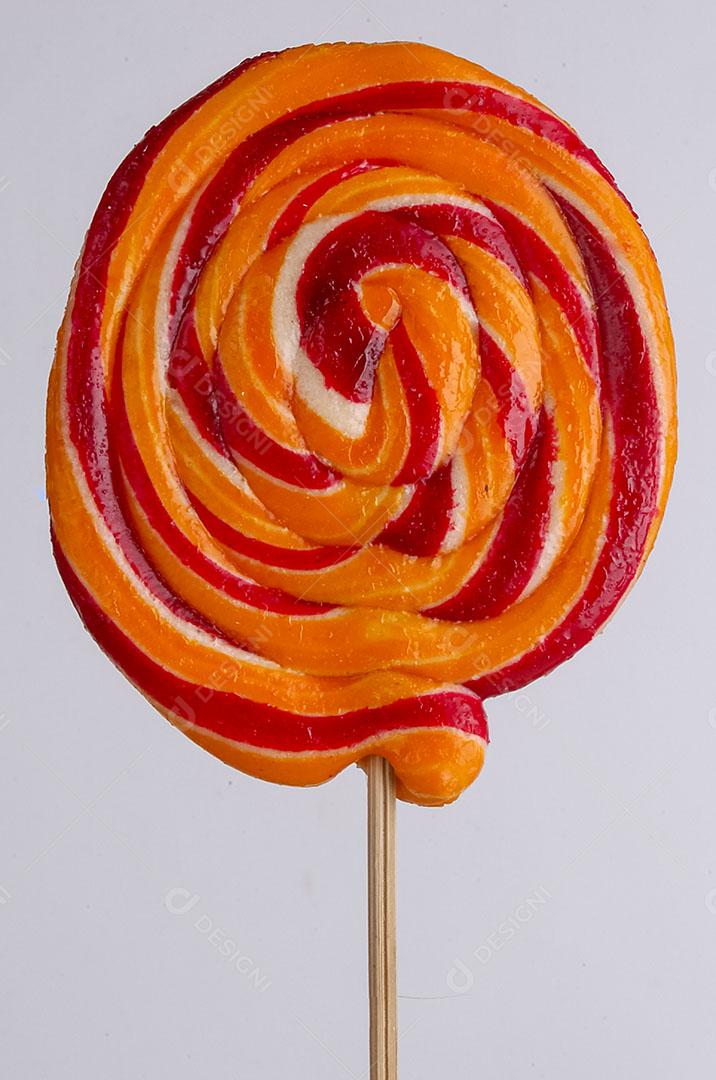 Foto Pirulito Artesanal Colorido Sobre Fundo Branco Imagem JPG