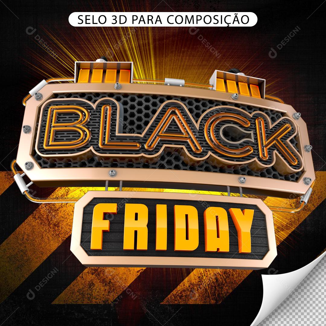 Selo 3D Para Composição Black Friday Novembro