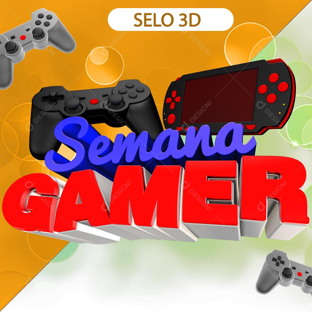 Selo 3D Para Composição Semana Gamer PNG