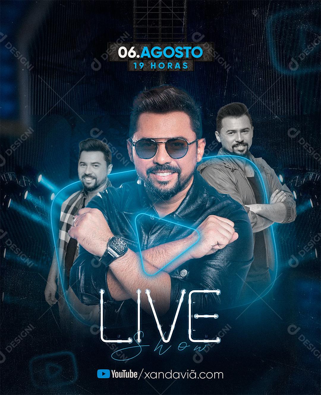Social Media Live Show Xand Avião Artista Sertanejo PSD Editável