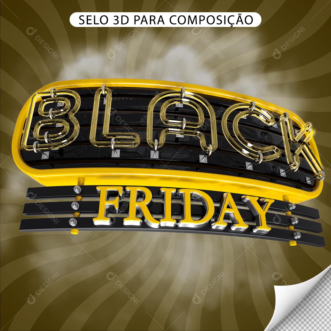 Selo 3D Para Composição Black Friday Novembro
