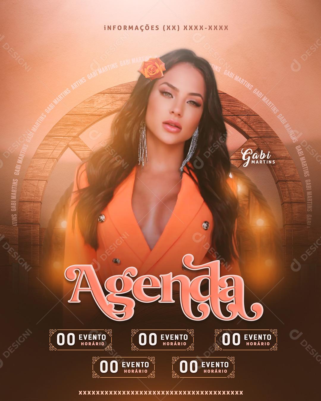 Flyers Show Agendas Artista Gabi Martins PSD Editável