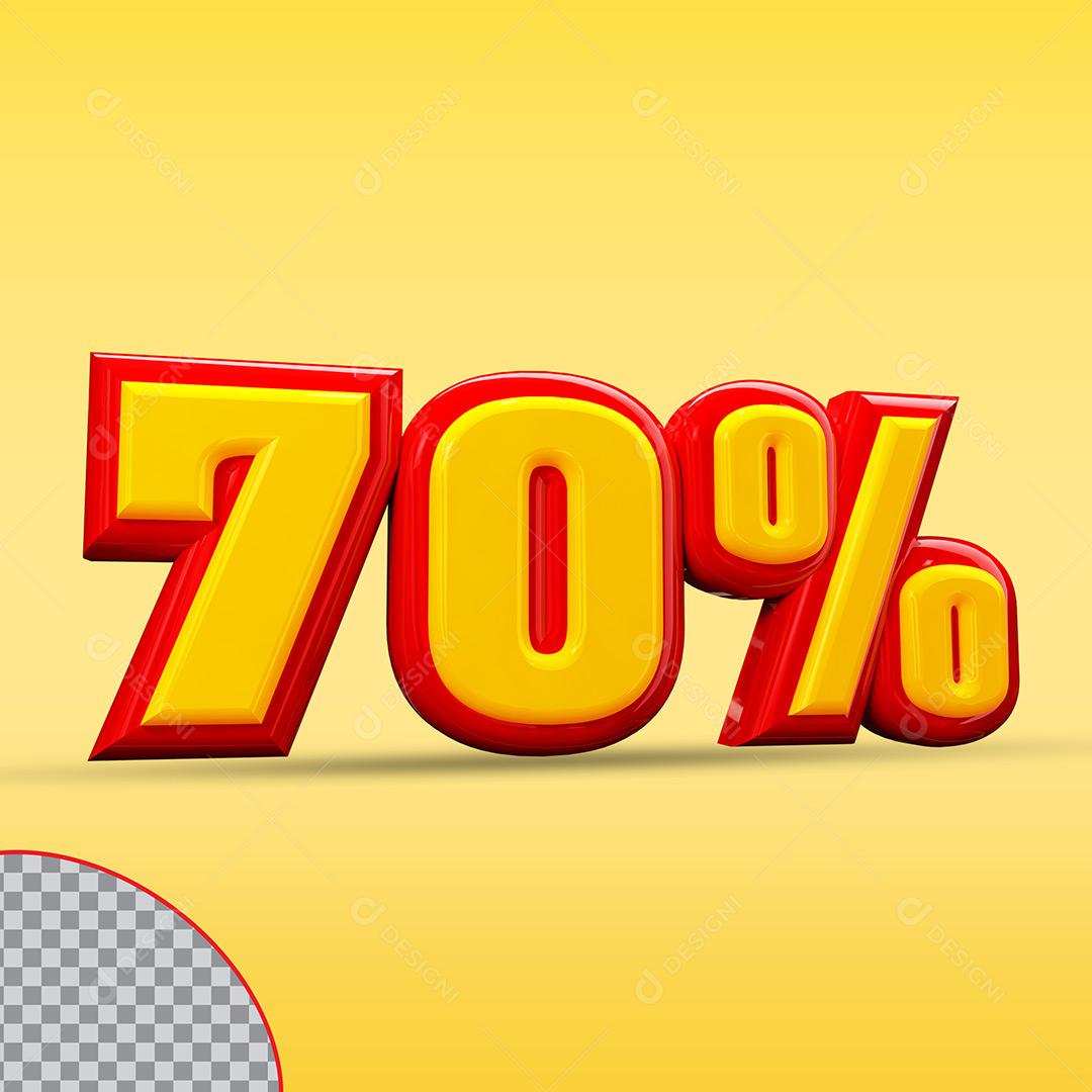 Ícone Porcentagem 70% Moeda Numeral  Elemento Para Composição PNG Transparente