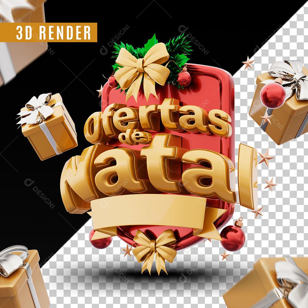 Natal de Ofertas Selo 3D Para Composição PSD Editável