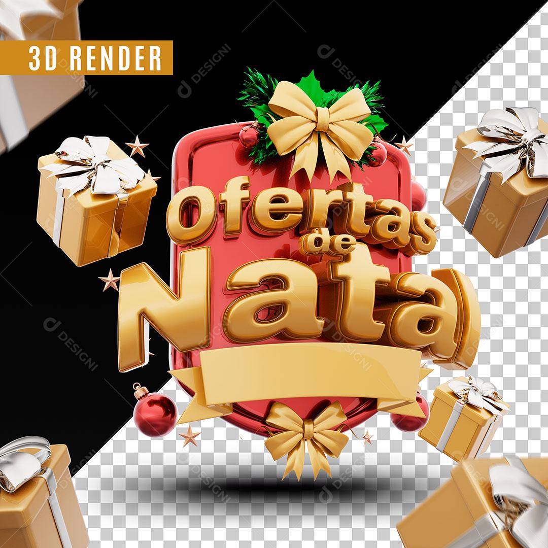 Natal de Ofertas Selo 3D Natalino Para Composição PSD Editável