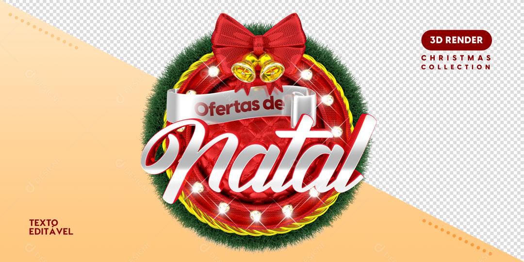 Girlanda Ofertas de Natal Elemento 3D Para Composição PSD Editável