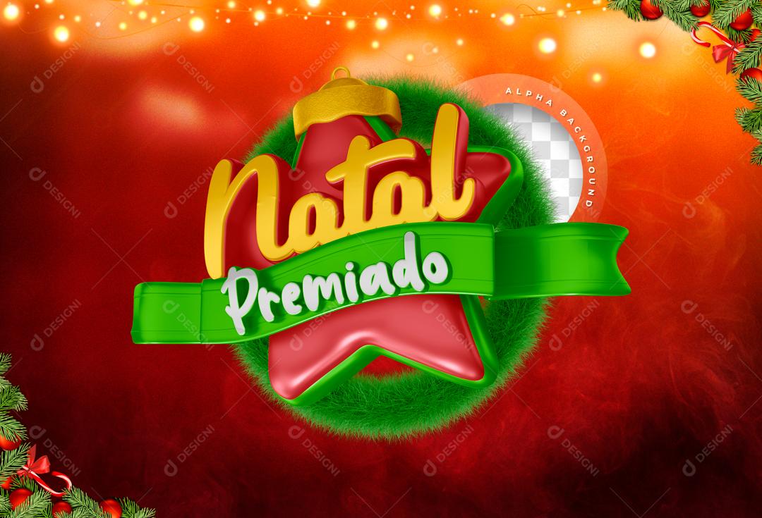 Selo 3D Para Composição Natal Premiado PSD
