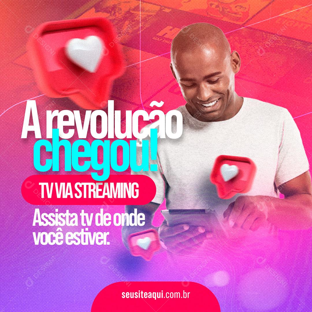 Post Feed IPTV A Revolução Chegou IPTV Social Media PSD Editável