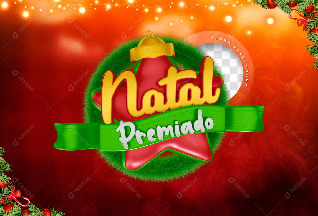 Selo 3D Para Composição Natal Premiado PSD