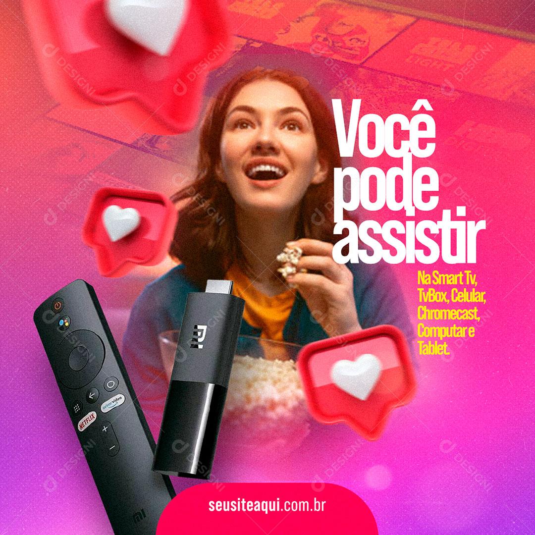 Social Media IPTV Você Pode Assistir PSD Editável