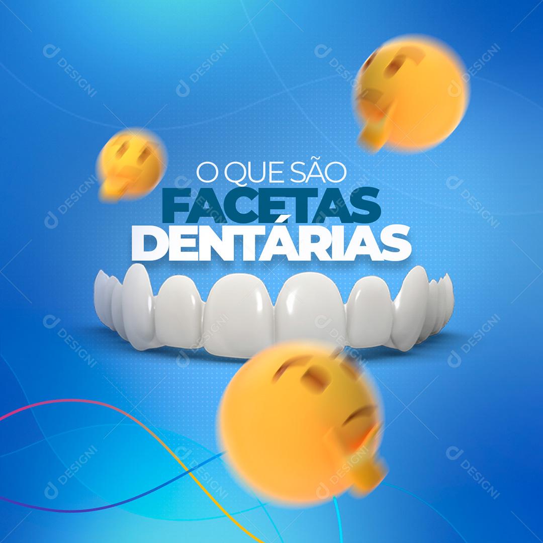 Post Odontologia O Que São Facetas Dentárias Social Media PSD Editável
