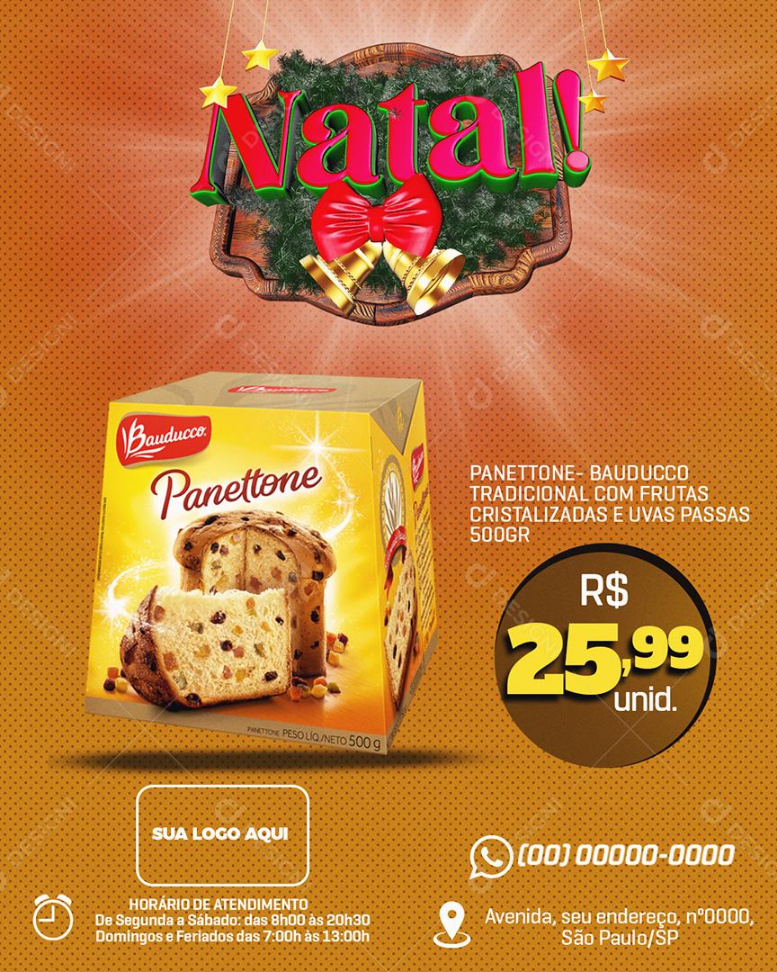 Panettone Pamphlet Bauduco Social Media Editable PSD