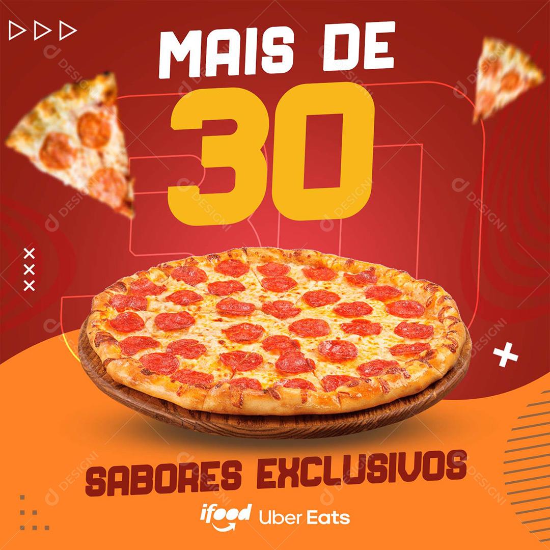 Social Media Pizarria Mais De 30 Sabores PSD Editável