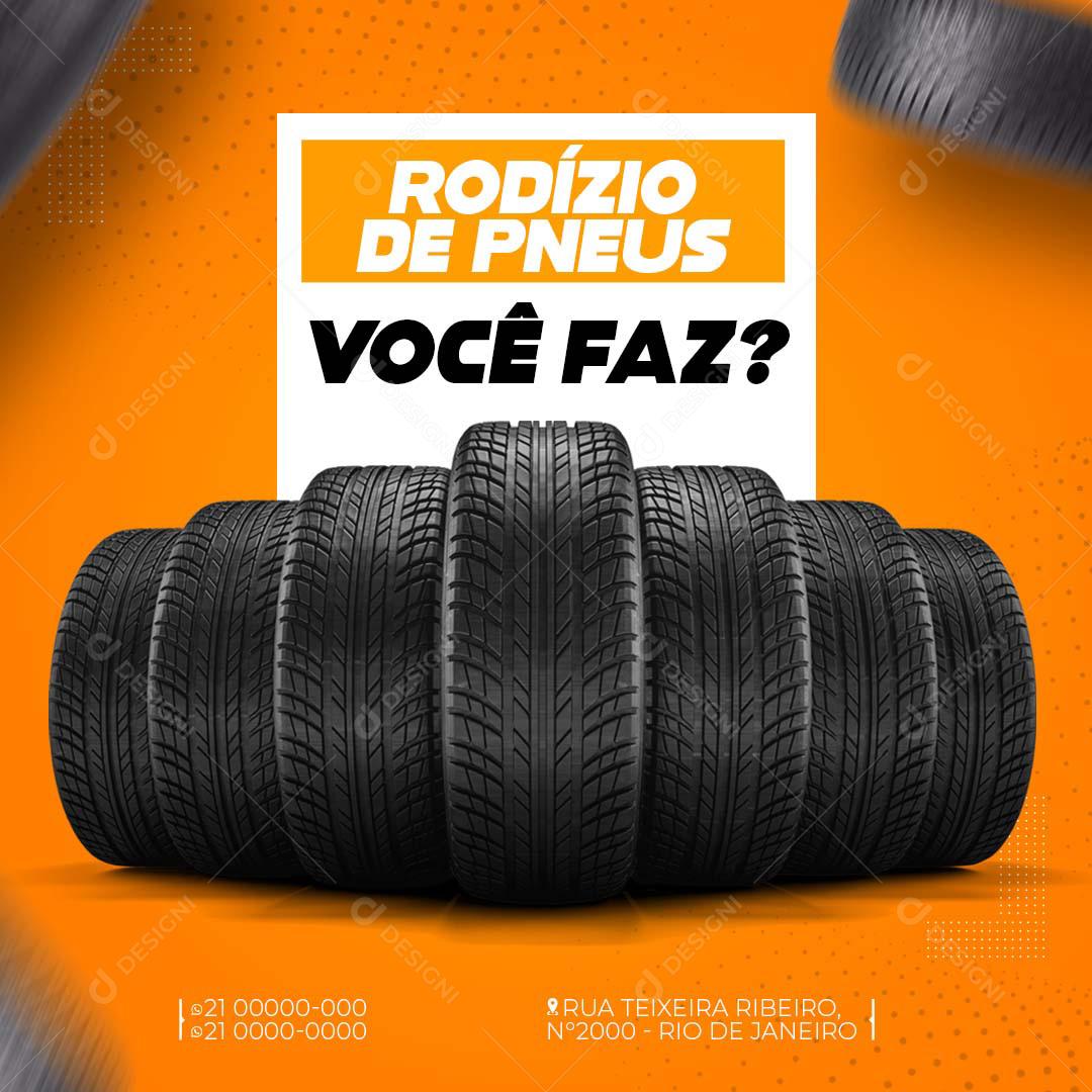 Social Media Borracharia Rodízio De Pneus Carros PSD Editável