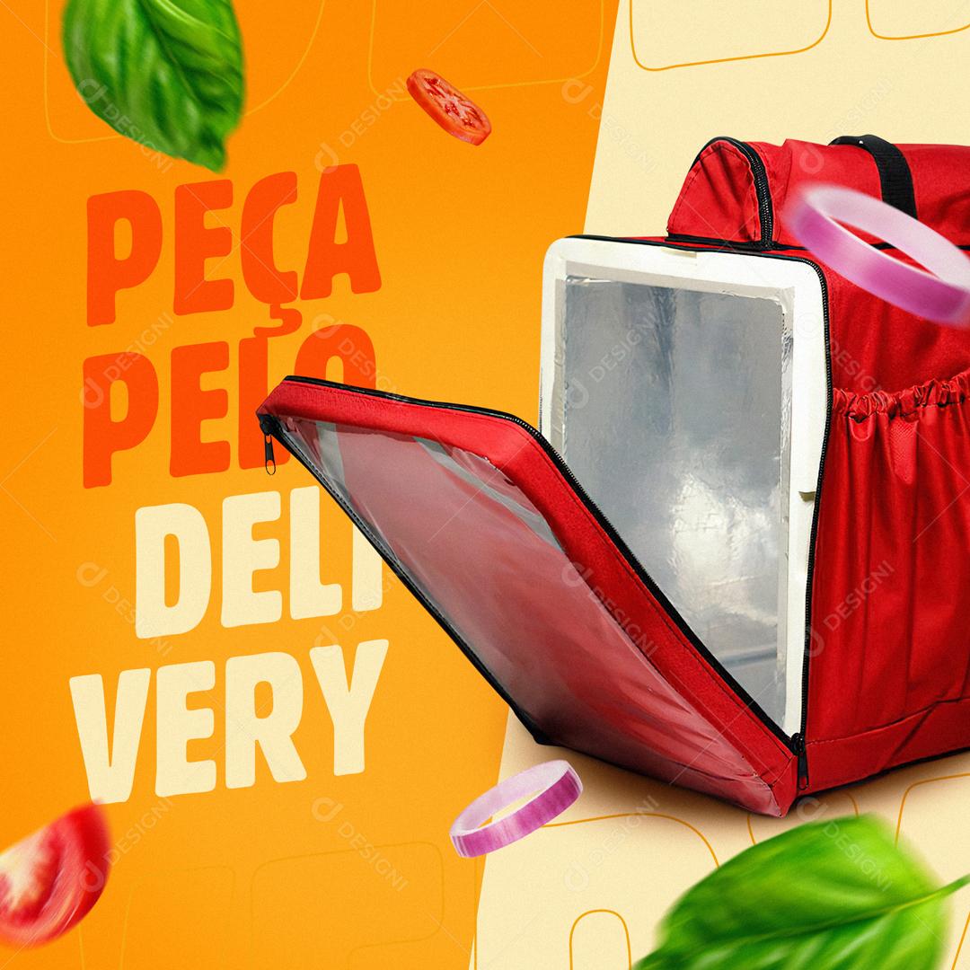 Peça Pelo Delivery A Sua Pizza Social Media PSD Editável