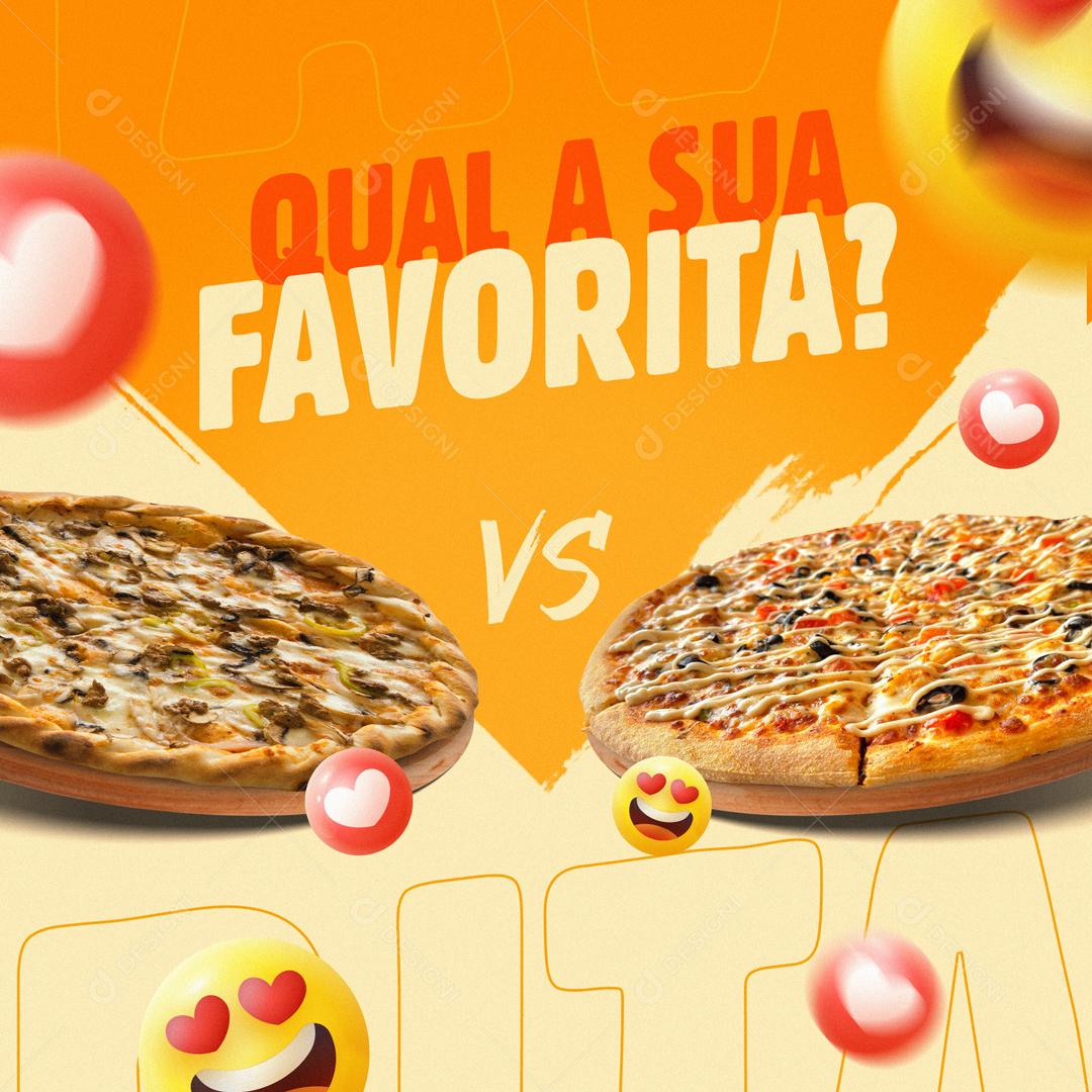 Qual é Sua Pizza Favorita Social Media PSD Editável