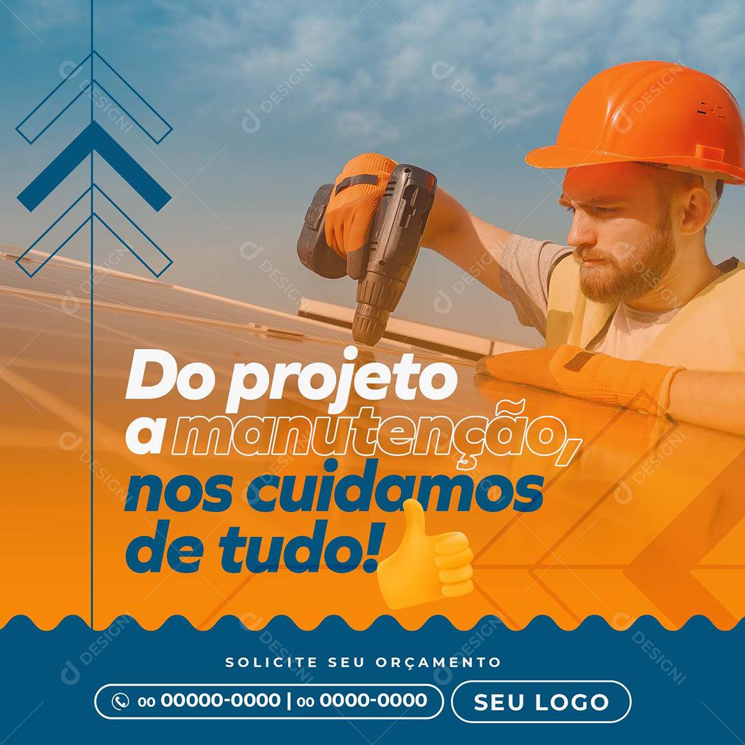 Energia Solar Social Media Placas Solares PSD Editável