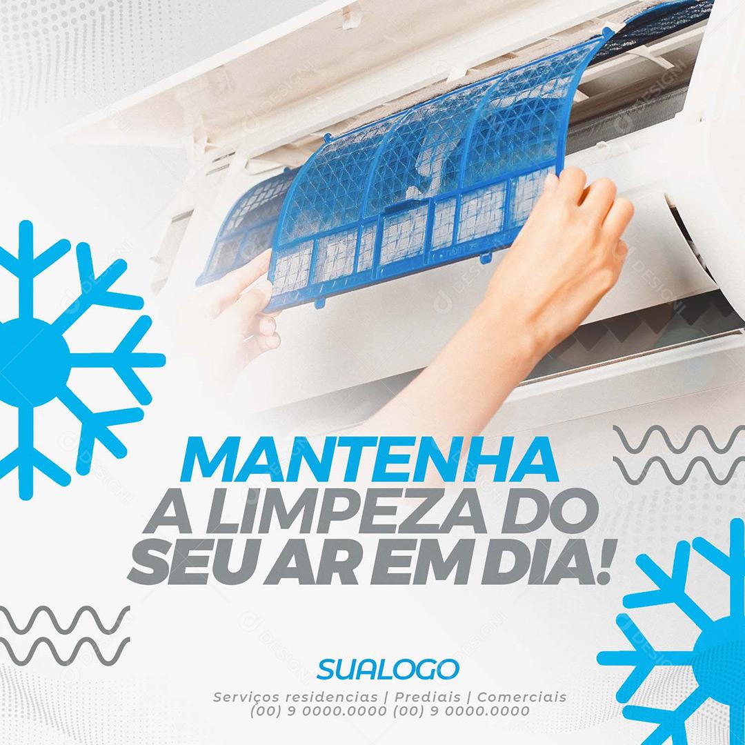 Social Media Ar-Condiconado Mantenha a Limpeza Do Seu Ar Manutenção PSD Editável