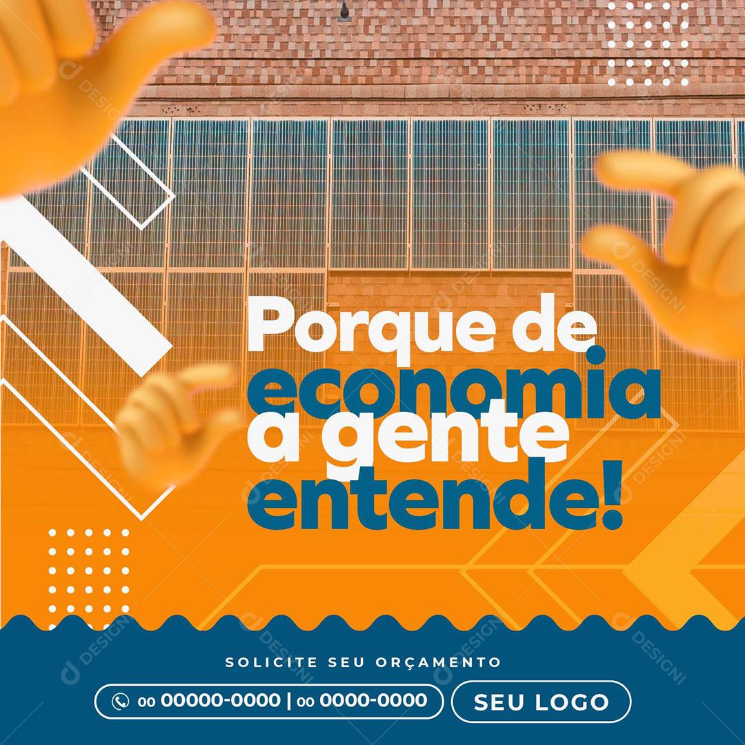 Social Media Energia Solar Placas Solares PSD Editável