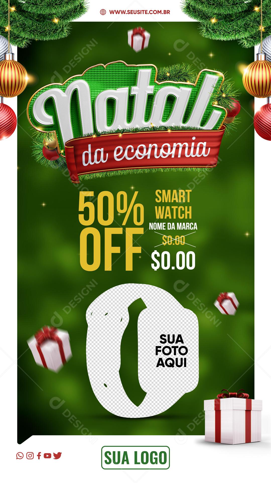 Natal De Economia Smart Watch Social Media PSD Editável