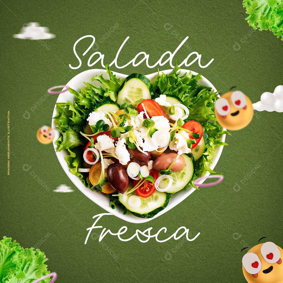 Social Media Restaurante Comidas Salada Fresca PSD Editável