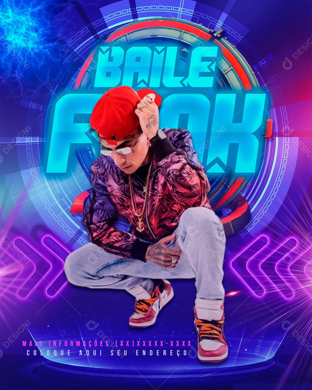 Flyer Social Media Show  Agenda Baile Funk PSD Editável