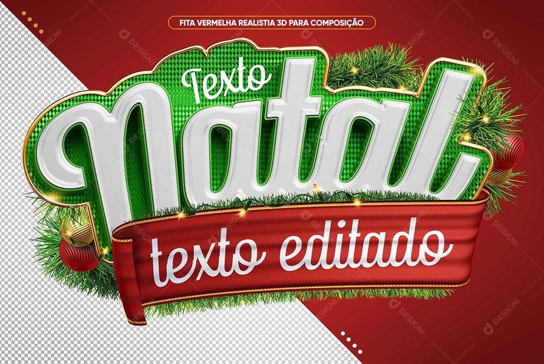 Selo 3D Para Composição Feliz Natal PSD Texto Editável