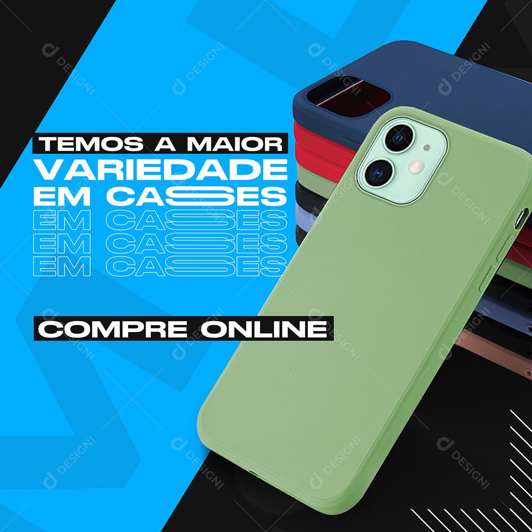 Post Celular Variedades Em Cases Social Media PSD Editável