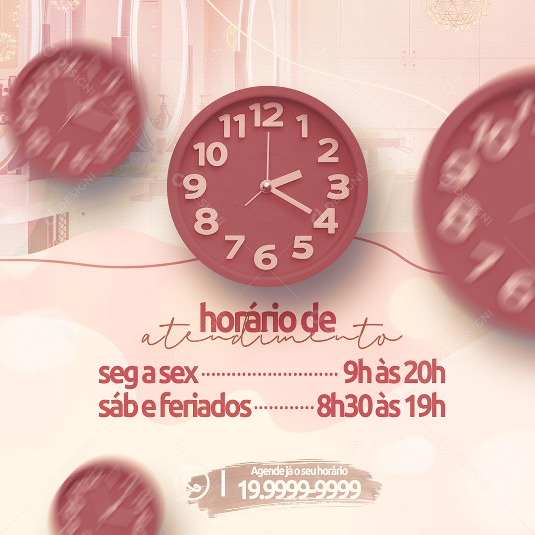 Post SPA Horário De Atendimento Social Media PSD Editável