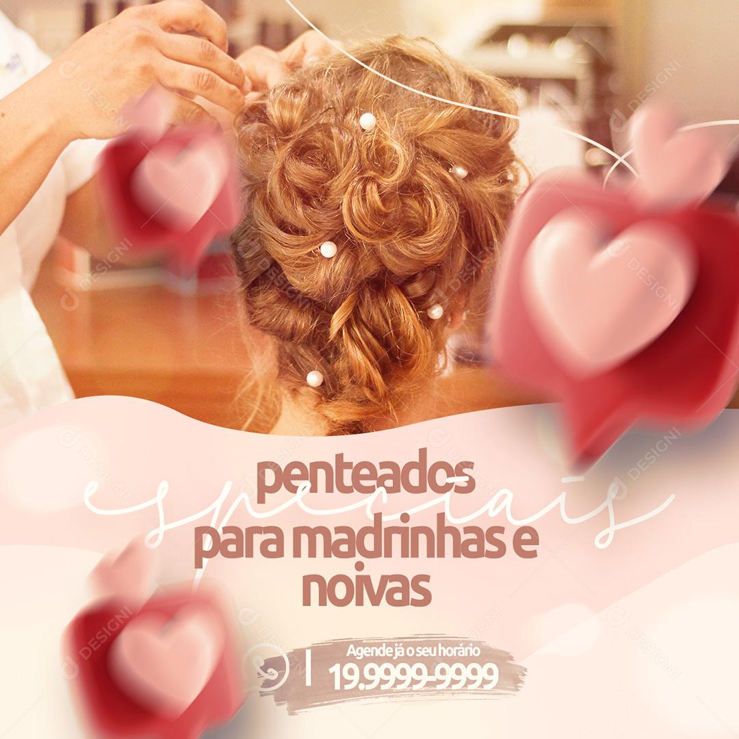 Post Salão De Beleza Penteados Para Madrinhas Social Media PSD Editável