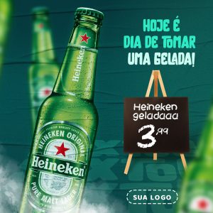 Post Cerveja Promoção Heineken Social Media PSD Editável