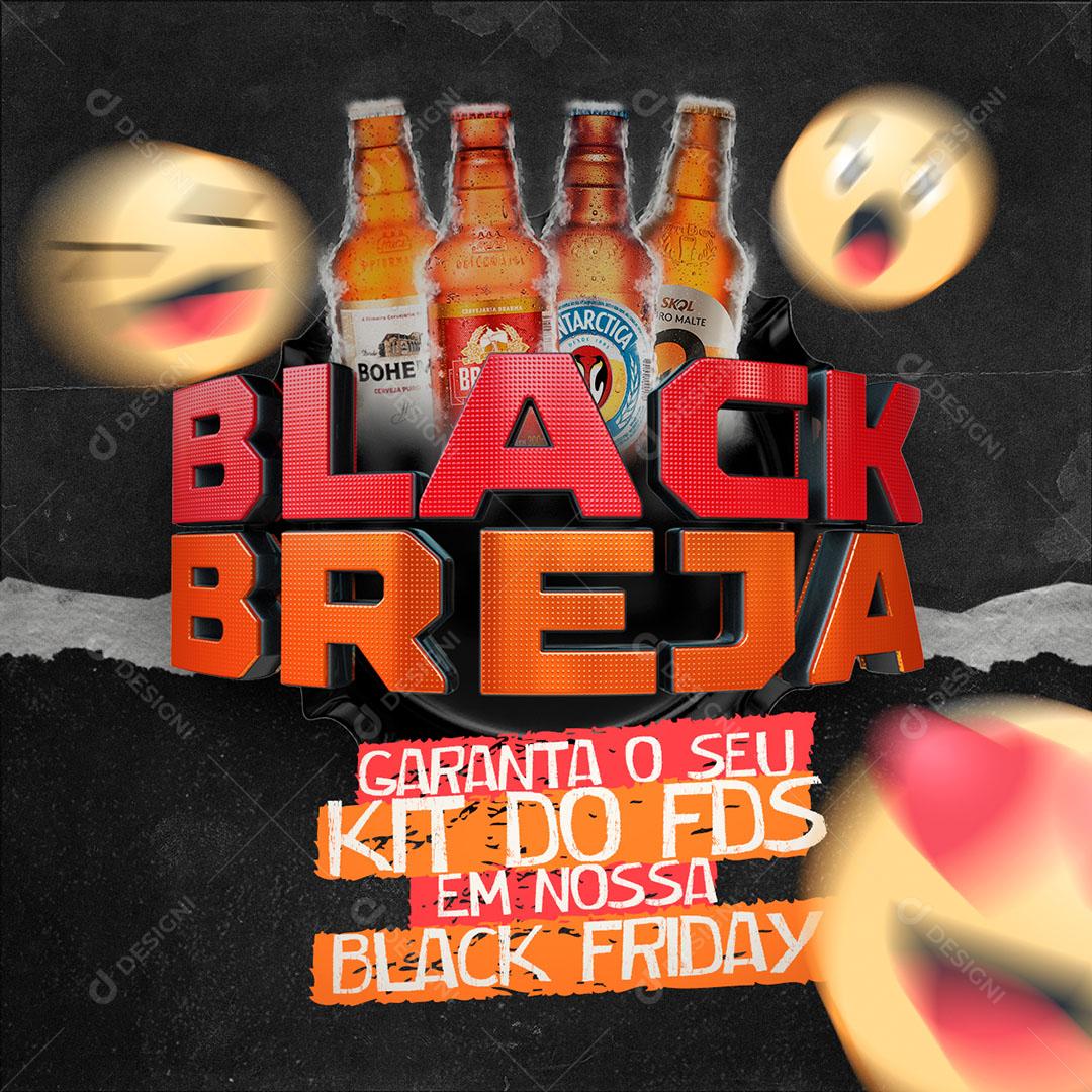 Social Media Black Breja Bebidas Garanta o Seu Kit Fds PSD Editável