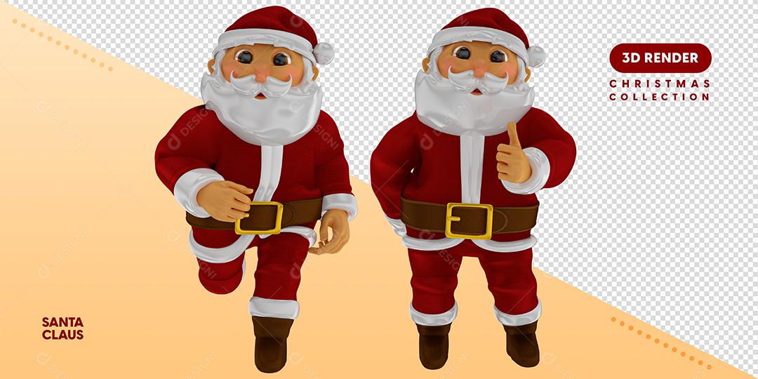 Elemento 3D Para Composição Papais Noel PSD