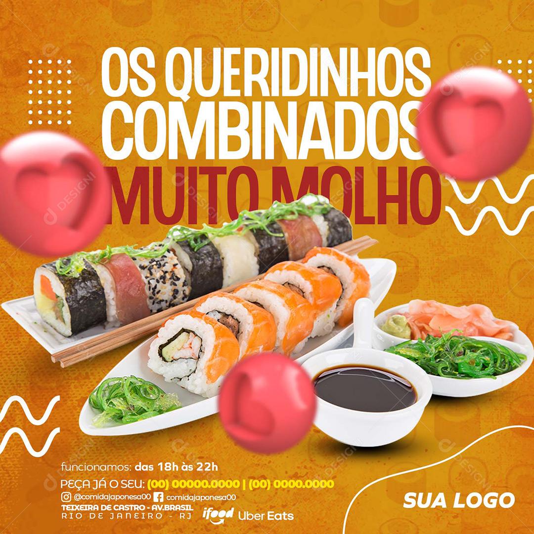 Comida Japoneza Social Media Delivery Sushi PSD Editável